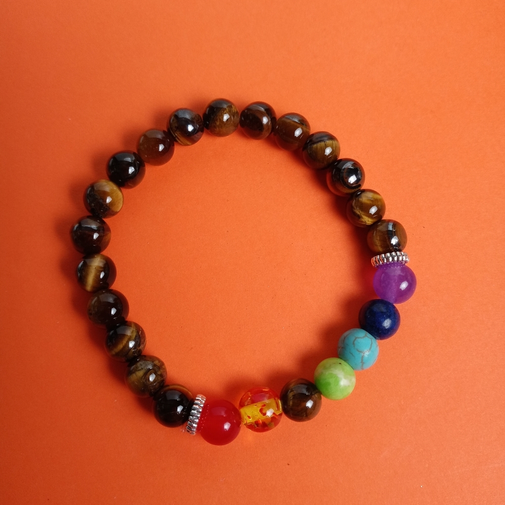 Tiger eye chakra yoga bracelet